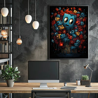 Colorful Cubic Characters Abstract Art Poster