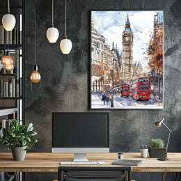 UK London Big Ben Street View Poster