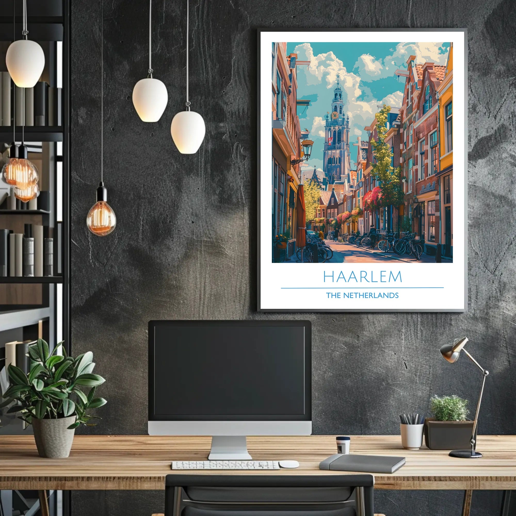 Haarlem Street Scene Poster