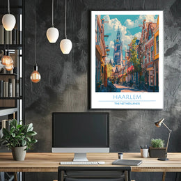 Haarlem Street Scene Poster