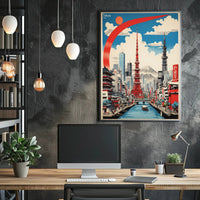 Tokyo's Vibrant Fusion in Travel Poster