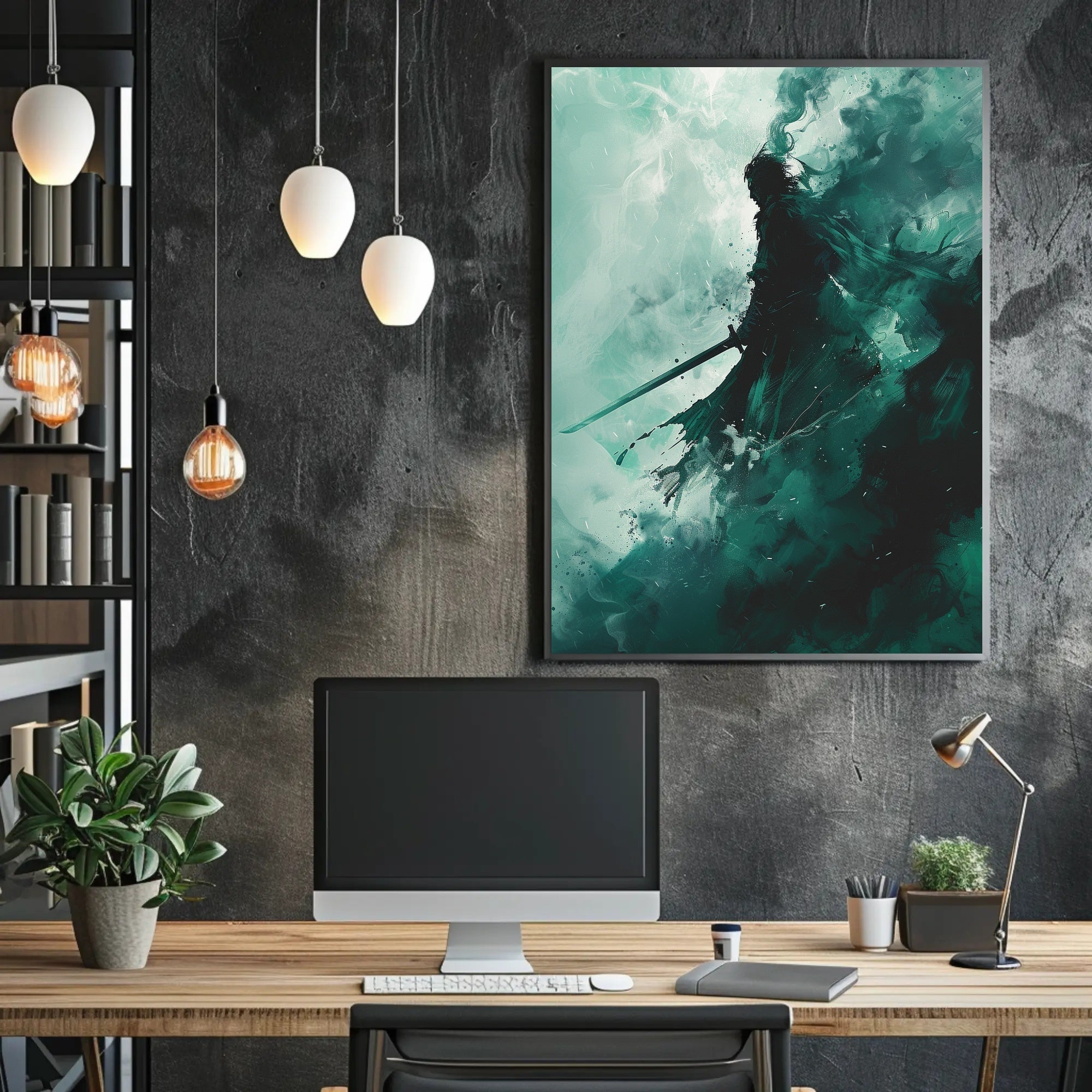 The Shadowed Warrior Poster PosterGoat