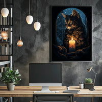 Enchanted Evening With A Cat Poster