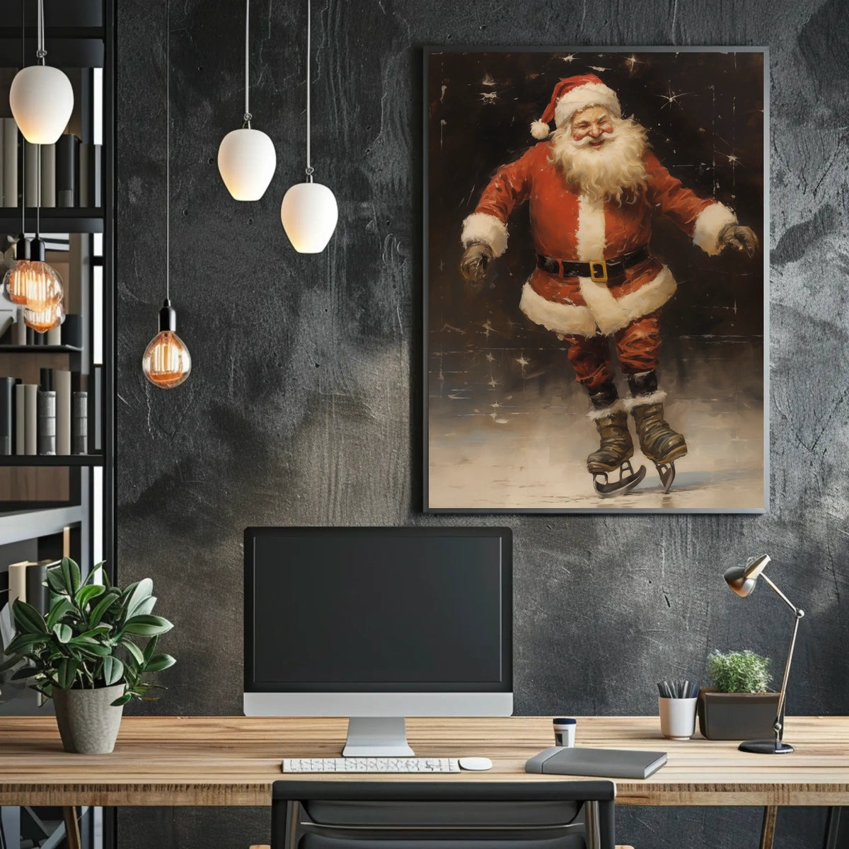 SantaS Joyful Skating Poster