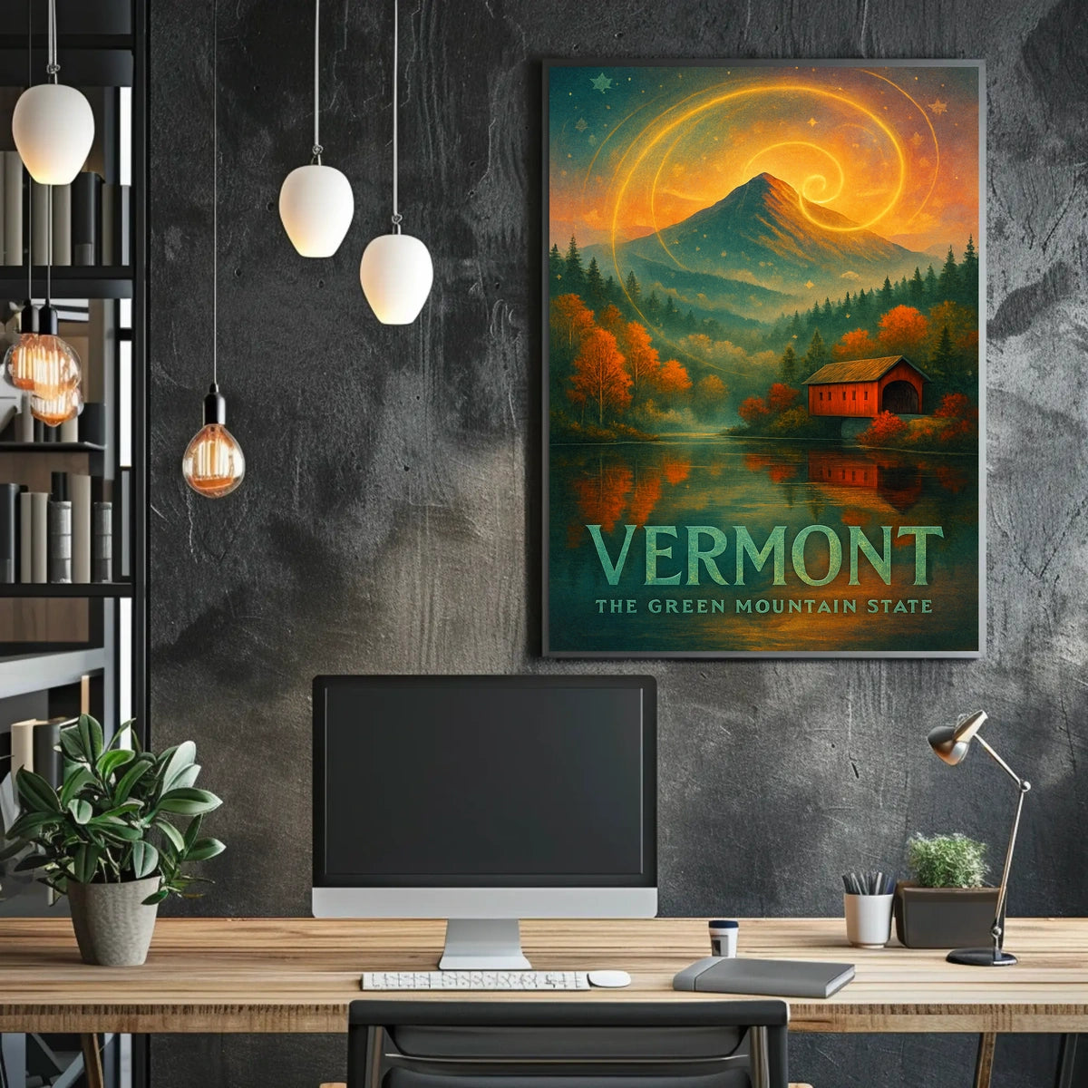 Vermont Landscape Autumn Foliage Mountain Poster