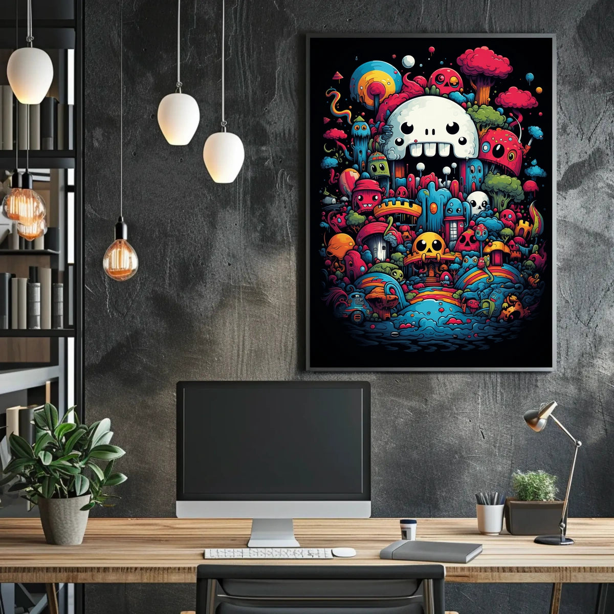 Whimsical Skullscape Poster