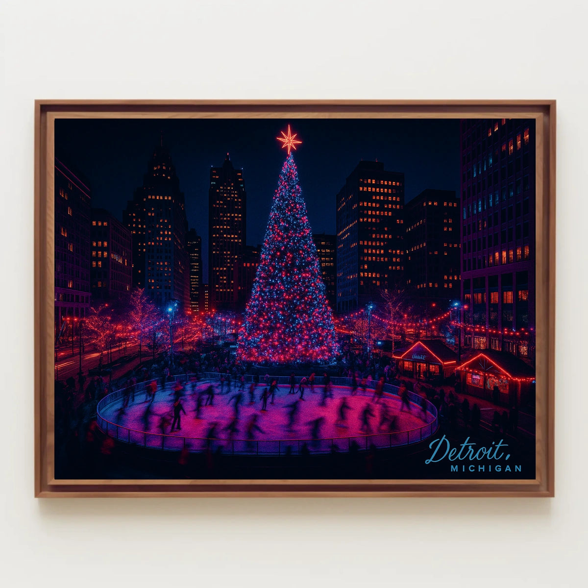 Detroit Holiday Skating Rink Poster