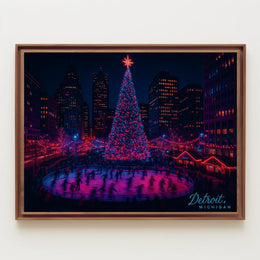 Detroit Holiday Skating Rink Poster