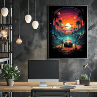 Cosmic Journey at Sunset Poster