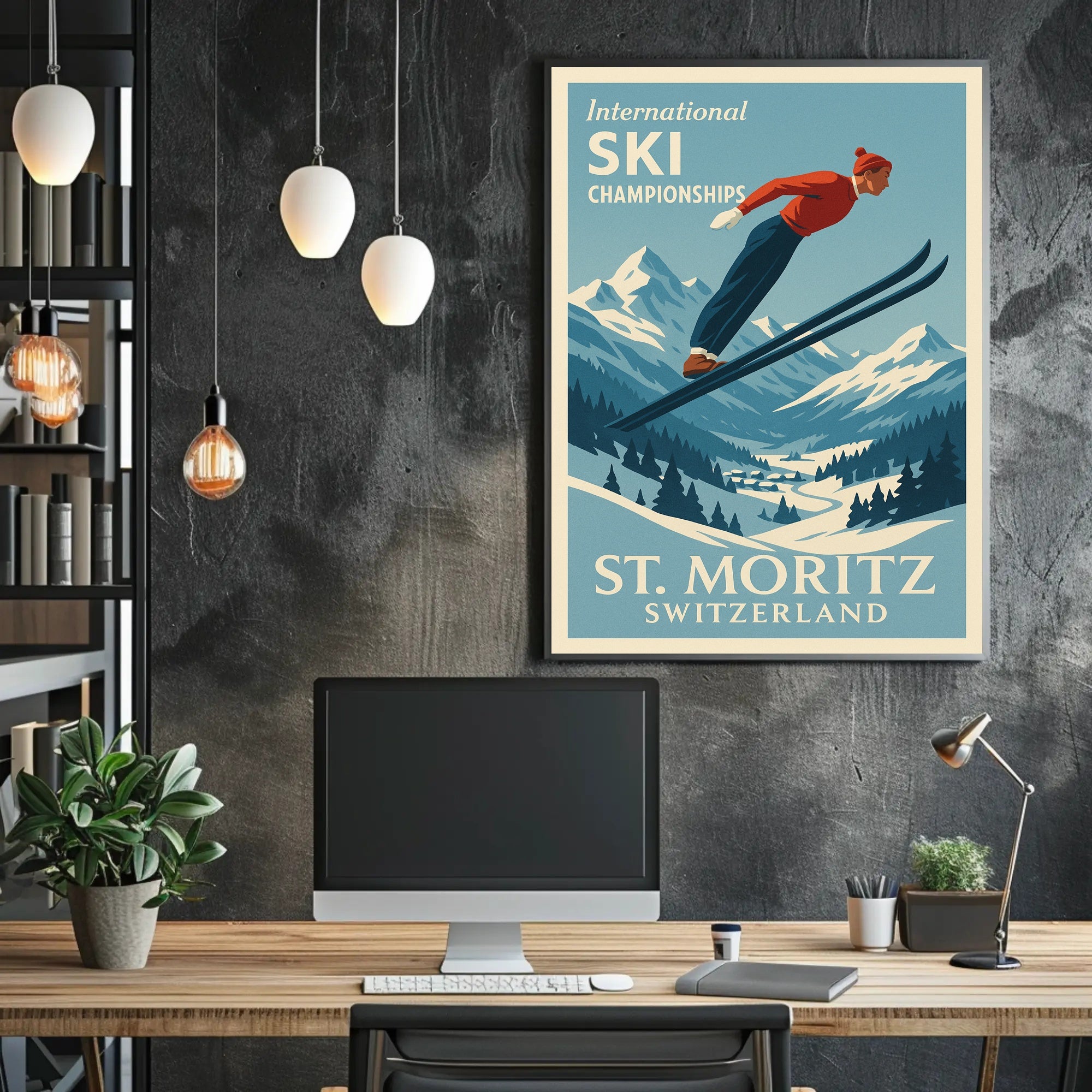 International Ski Championships at St. Moritz Poster