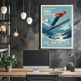 International Ski Championships at St. Moritz Poster