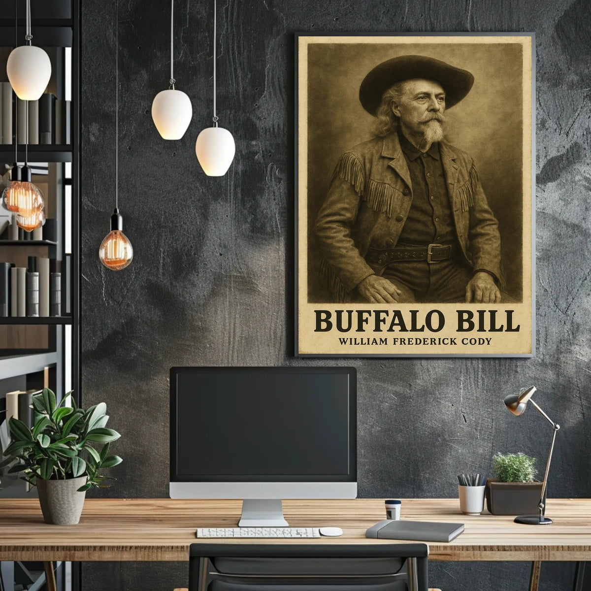 Buffalo Bill Vintage Illustration Historical or Presidential Poster