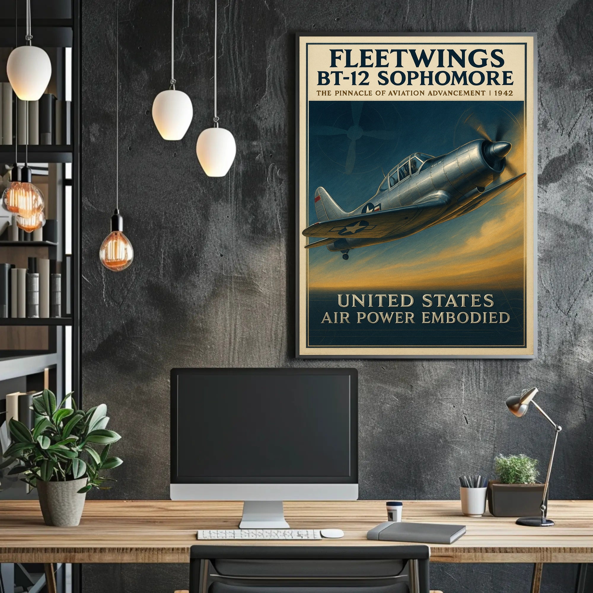 Fleetwings BT12 Sophomore Vintage Aviation Poster
