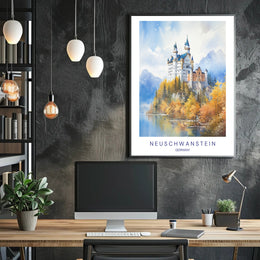 Neuschwanstein Castle Scenic Travel Poster PosterGoat