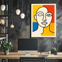 Abstract Portrait in Primary Colors Poster