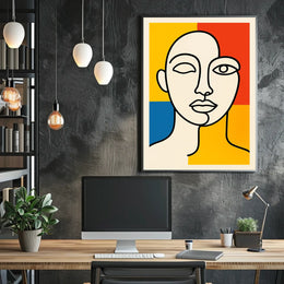 Abstract Portrait in Primary Colors Poster