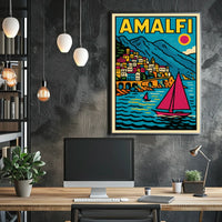 Amalfi Coast Vibrance Poster Wall Art for Coastal Decor
