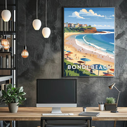 Bondi Beach Vintage Travel Artwork Poster