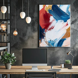 Vibrant Composition Of Layered Paint Abstract Poster