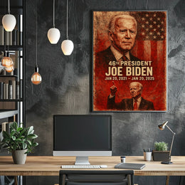 Joe Biden 46th President Digital Painting Patriotic Washington DC Portrait Realism Poster