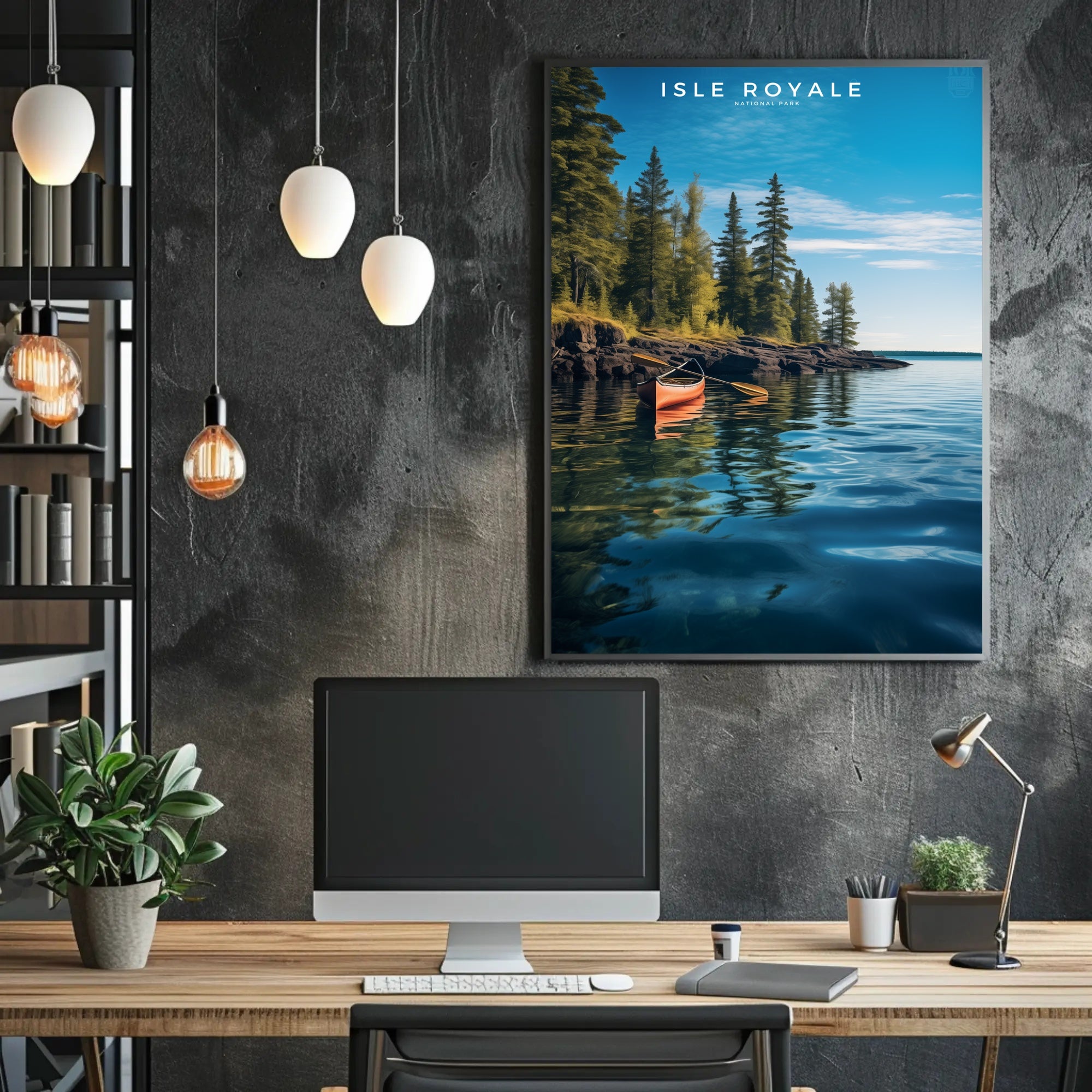 Isle Royale National Park Poster Vintage Travel Print