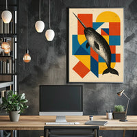Geometric Narwhal Art Poster