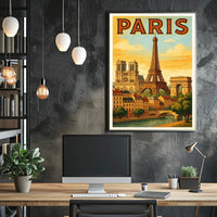 Paris Vintage Travel Poster PosterGoat