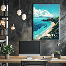 Whitsundays Scenic Illustration Travel Poster