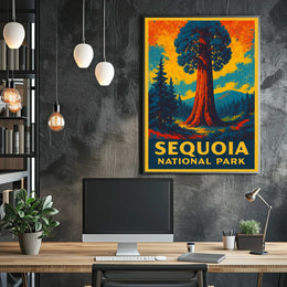 Sequoia National Park Vintage Travel Art Collector Poster