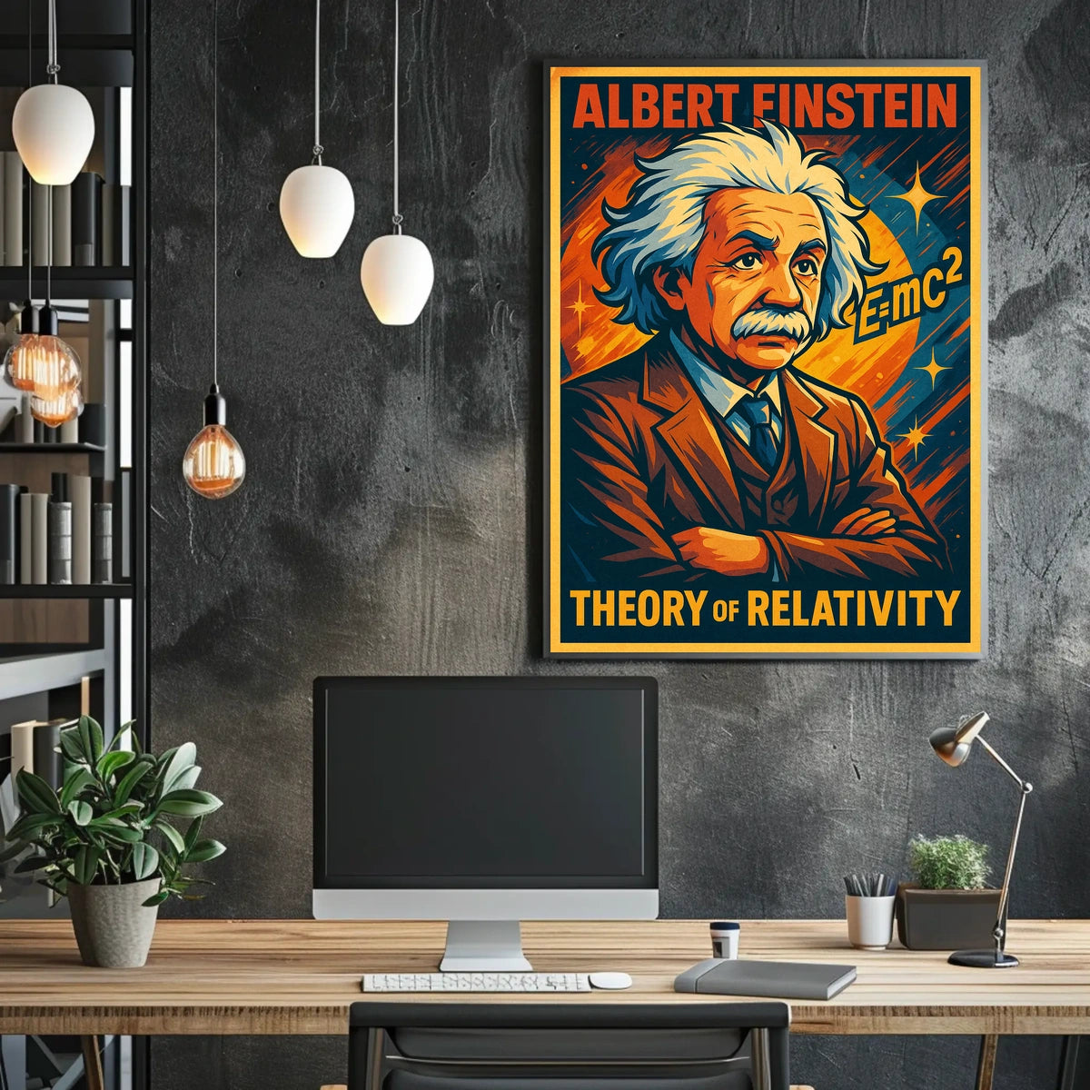 Einstein Relativity Vintage Cosmic Science Poster