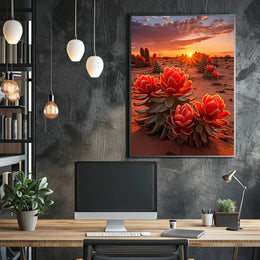 Desert Bloom At Sunset Poster