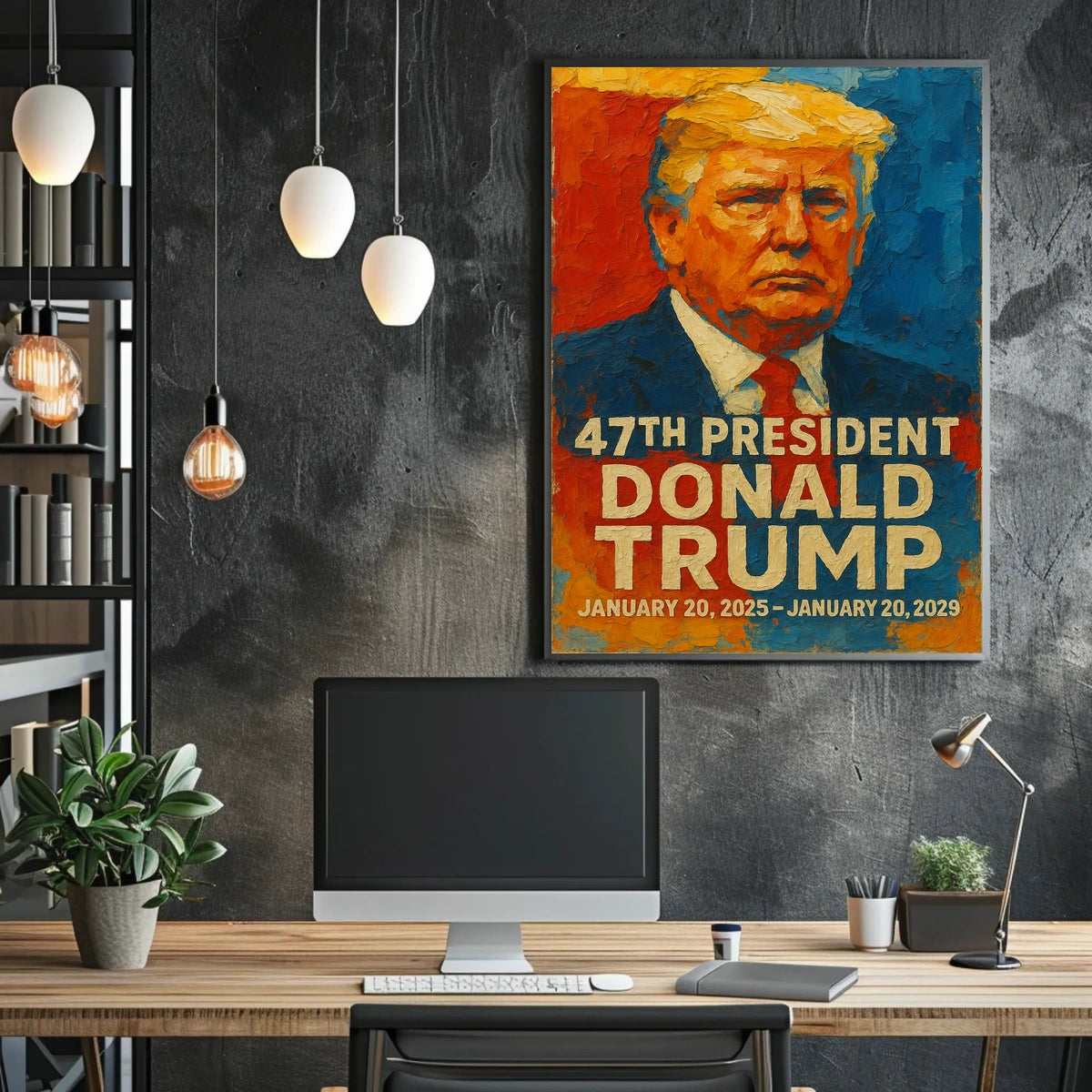 Donald Trump Visionary Color Pop Art Portrait Vibrant Leadership Patriotic American Icon Poster