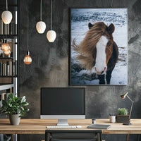 Majestic Icelandic Horse in Winter Animal Poster