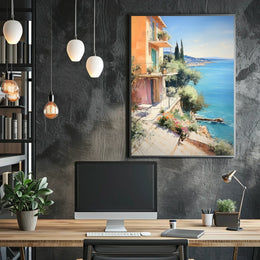 Mediterranean Seaside Charm Travel Poster