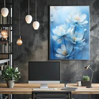 Serene Blue Blossoms Poster