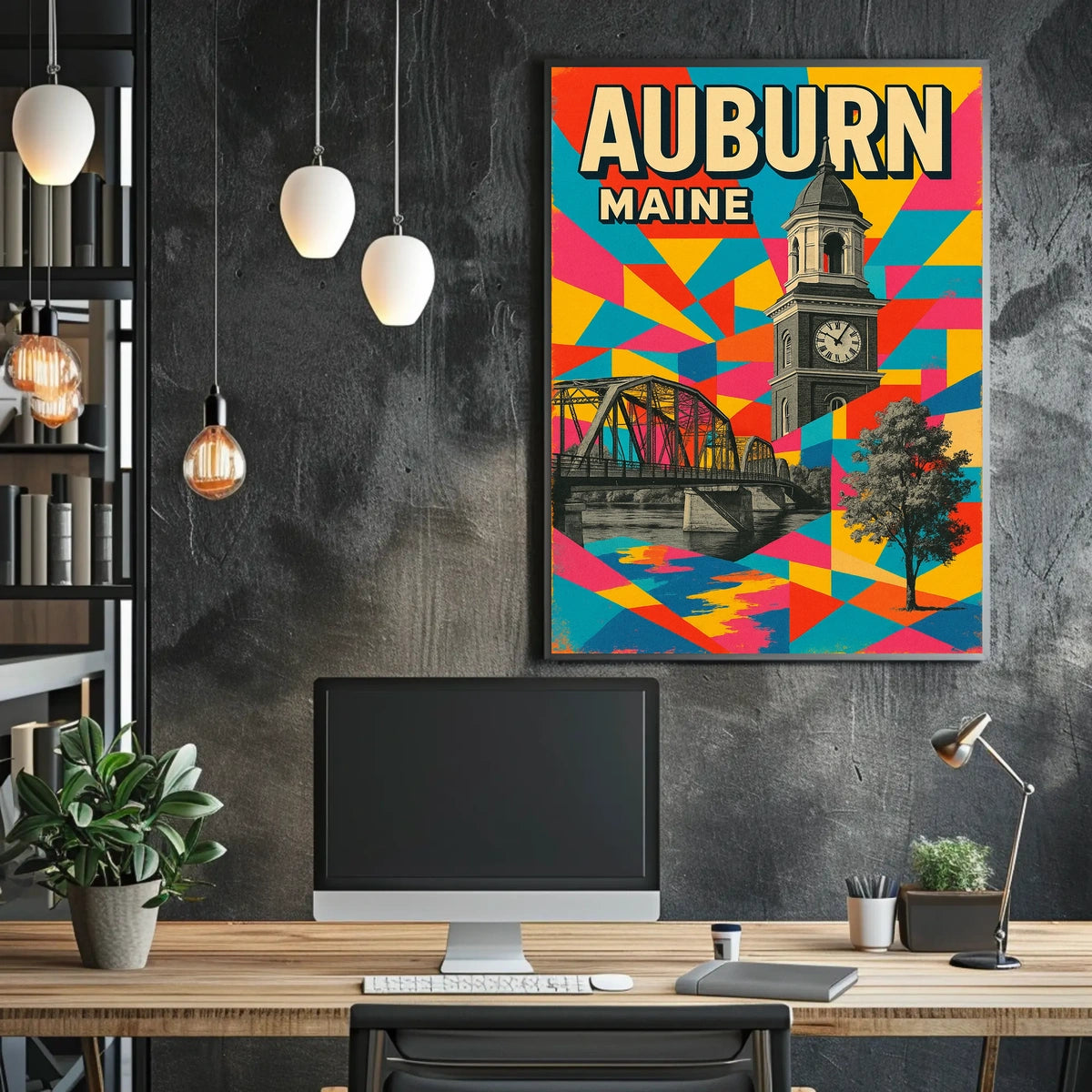 Auburn, Maine A Vibrant Tribute Poster