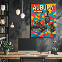 Auburn, Maine A Vibrant Tribute Poster