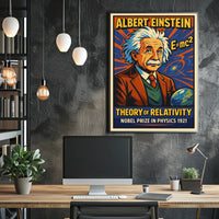 Albert Einstein Relativity Theory Timeless Cosmology Educational Vintage Science Decor Poster