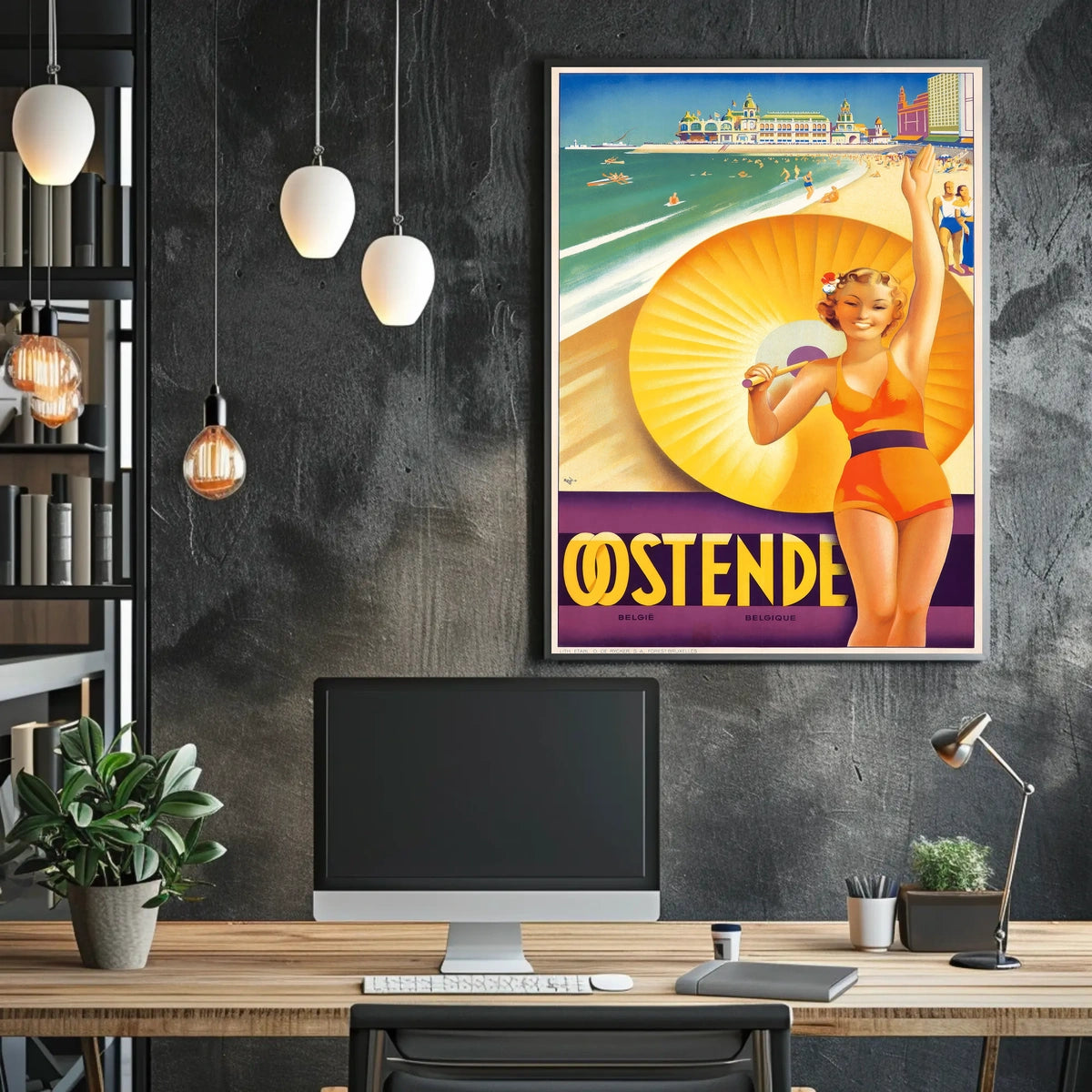 Ostende Belgian Beach Destination Poster