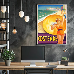 Ostende Belgian Beach Destination Poster