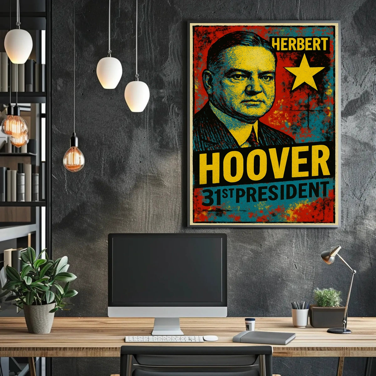 Herbert Hoover 31st President of the United States Graffiti Pop Art Poster