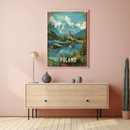 Scenic Mountains And Church Poland Travel Poster