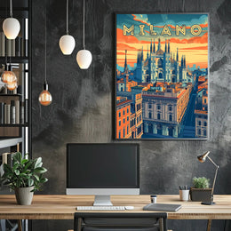 Milano Skyline Art Poster