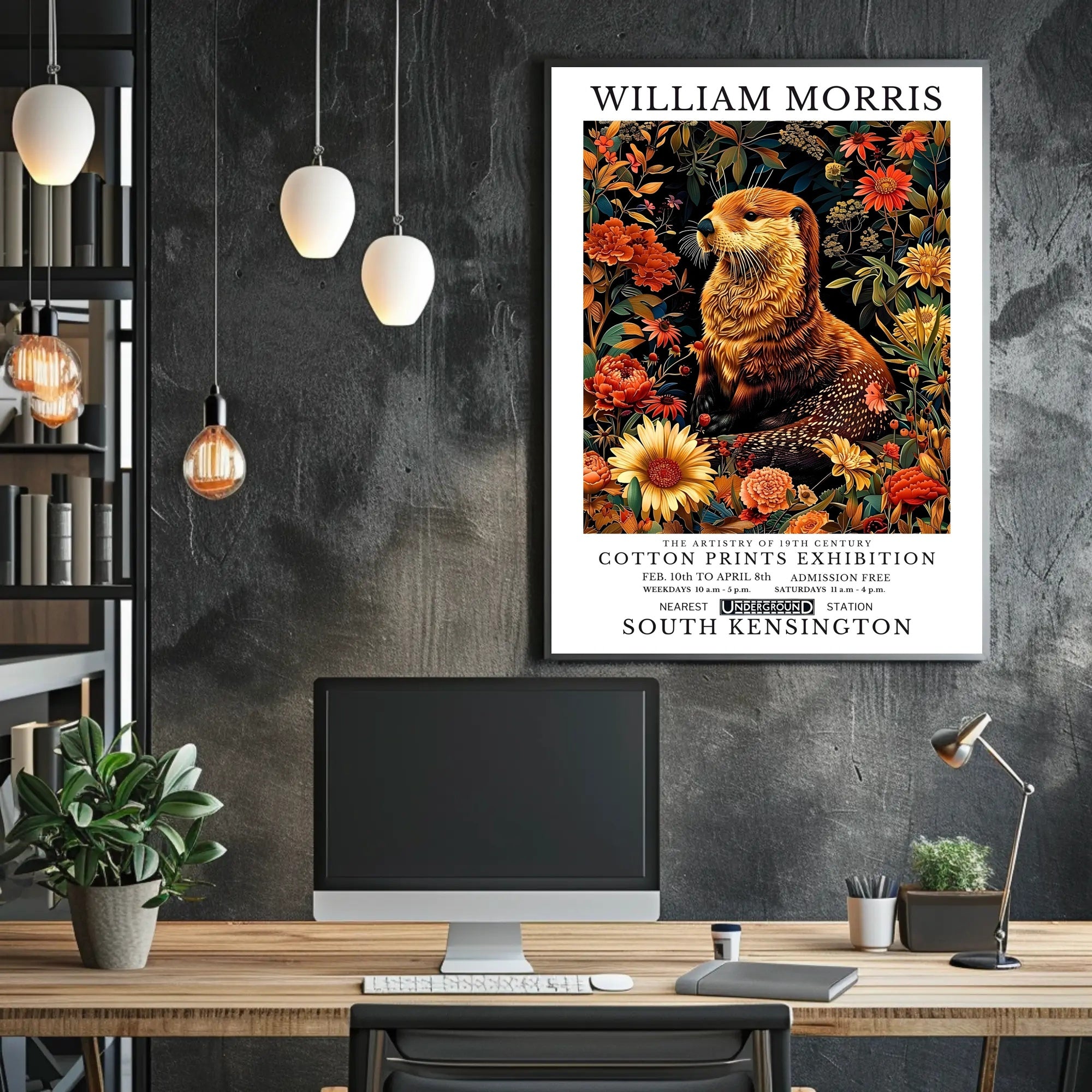 William Morris Exhibition Vintage Floral Heritage Poster