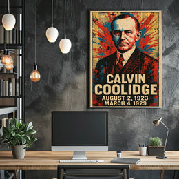Calvin Coolidge 30th President of the United States Street Art Mashup Poster