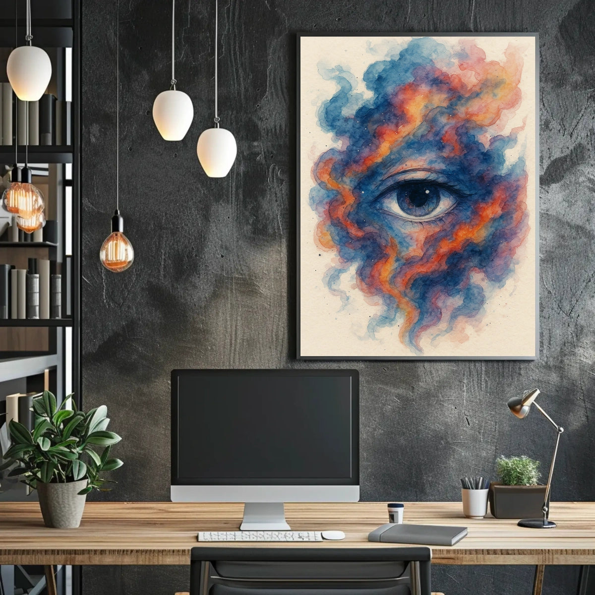 Ethereal Eye Watercolor Abstract Artistic Poster