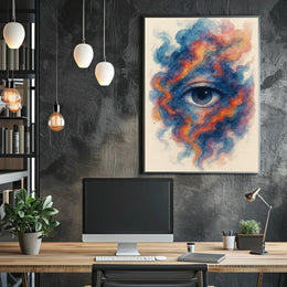 Ethereal Eye Watercolor Abstract Artistic Poster
