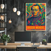 Gregor Mendel Genetics Pioneer Educational Poster