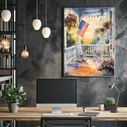 old fashioned front porch Poster
