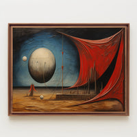 Surreal Spheres in Desert Landscape Artistic Poster